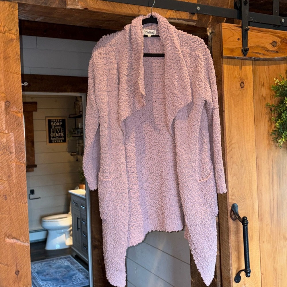 Euc Worn Once Large Flowy Tunic He Open Sweater S… - image 1